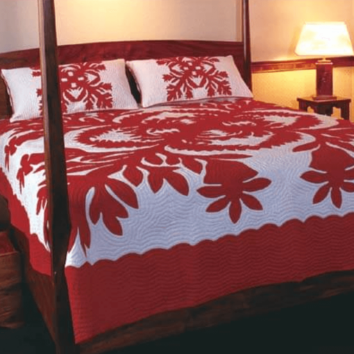 Hawaiian Quilt Bedspread - Bird of Paradise Design