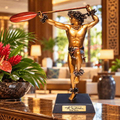 Canoe Paddler Hula Statue - Hoe Wa'a
