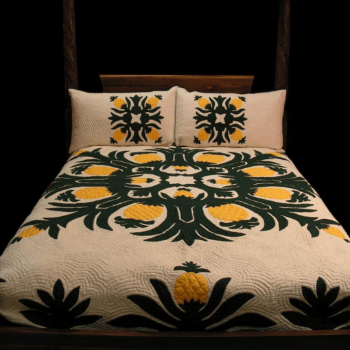 Hawaiian Quilt Bedspread - MC Pineapple