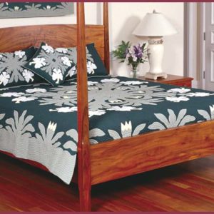 White Ginger Design Hawaiian Quilt Bedspread