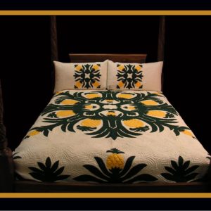 Pineapple Design Hawaiian Quilt Bedspread