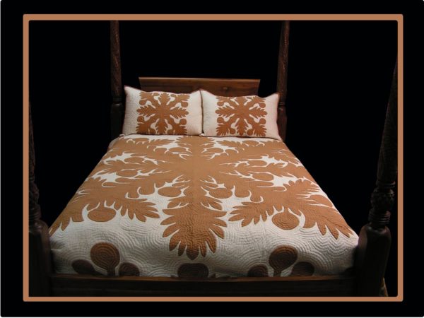 Ulu Design Hawaiian Quilt Bedspread