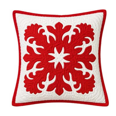 red lehua quilted pillow slip