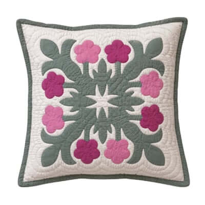 Pink Plumeria Quilted Pillow Slip