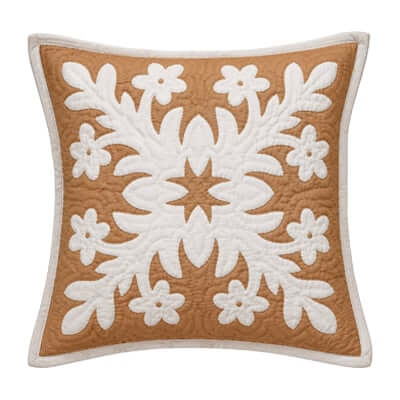Plumeria Hawaiian Quilt Pillow