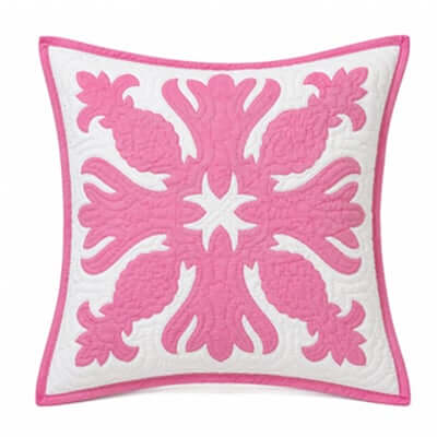 Quilted pillow slip pineapple pink