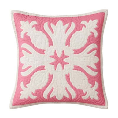 Pineapple Quilted Pillow Slip Pink