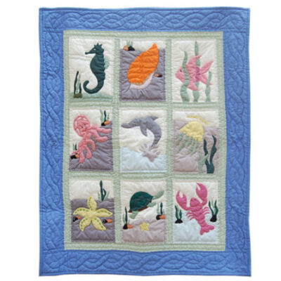 9 Square Sea Life Baby Blanket