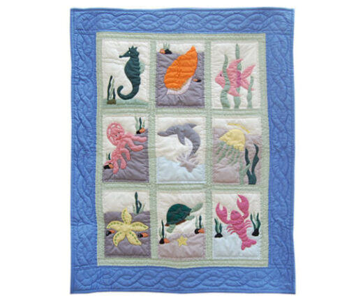 9 Square Sea Life Baby Blanket