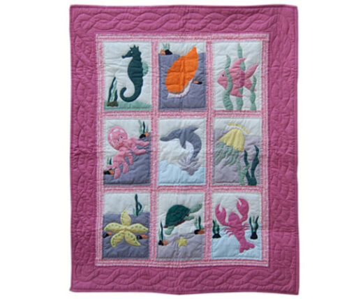 9 Square Sea Life Baby Blanket