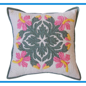 Pink Hibiscus Hawaiian Quilt Pillow Slip