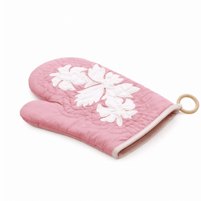 Oven Mitt - Dusty Rose Hibiscus