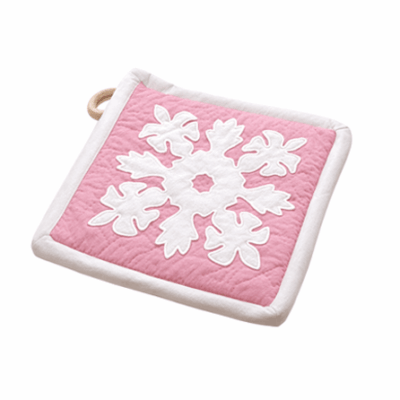 8"x8" Potholder - Dusty Rose Hibiscus