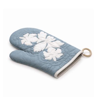 blue oven mitt