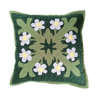 12" Pillow Slip white Plumeria design