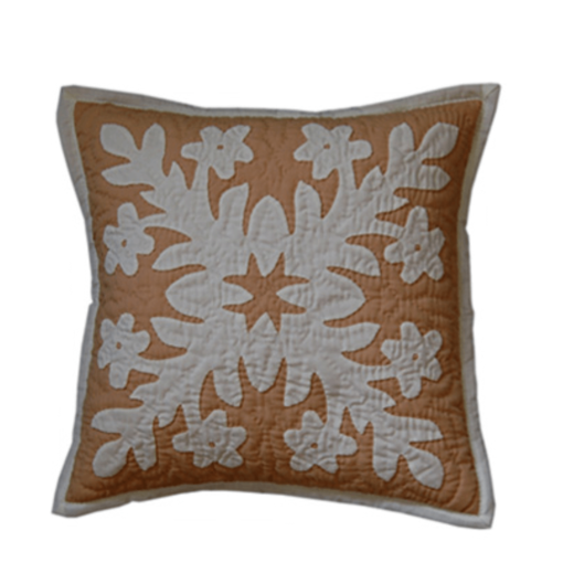 12" Hawaiian Quilted Pillow Slip - Plumeria Design