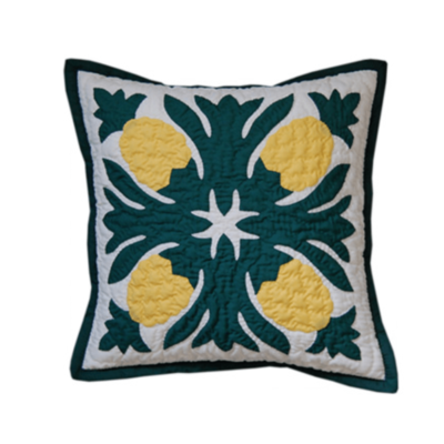 12" Hawaiian Quilted Pillow Slip - MC Pineapple Design