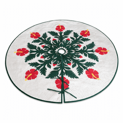 red hibiscus tree skirt
