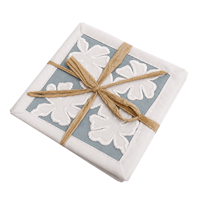 4"x4" Coasters (Set of 4) - Wedgewood Blue Hibiscus