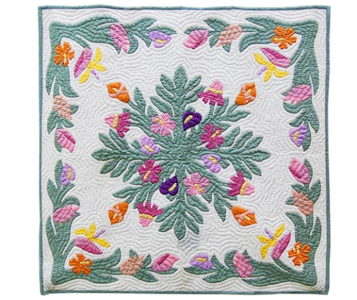 Tropical Flowers Hawaiian Quilt wall hanging