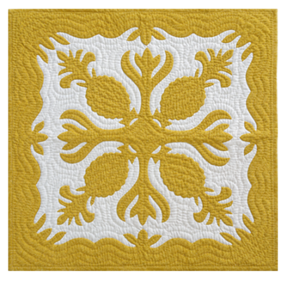 Yellow Pineapple wall hanging quilt