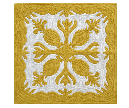 Yellow Pineapple wall hanging quilt