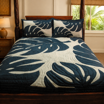 Monstera Bed Quilt
