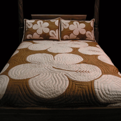 Hawaiian quilt Bedspread - Hibiscus 2