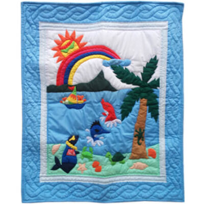 Blue Cool Sun Baby Blanket