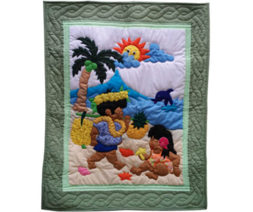 Green Keiki Picnic Design Baby Blanket