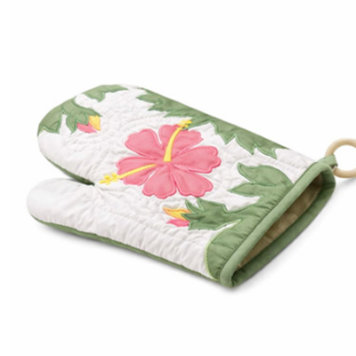 Oven Mitt - MC Pink Hibiscus Design