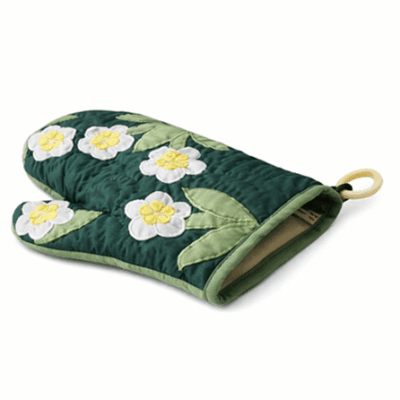 Oven Mitt - MC White Plumeria Design