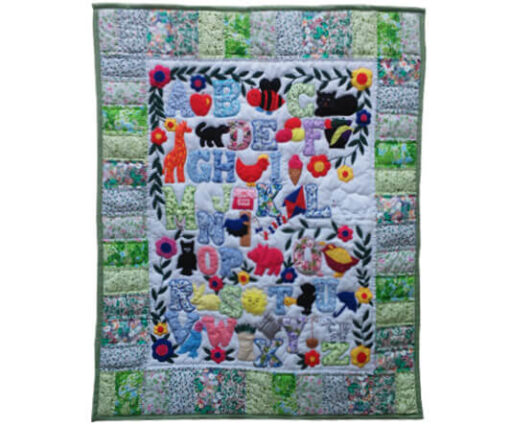 Green Patched American ABC Baby Blanket