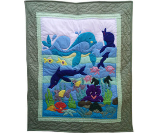 Green Undersea Friends Baby Blanket