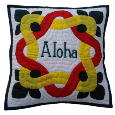 18" Hawaiian Quilted Pillow Slip - Aloha Design