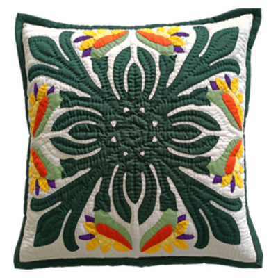 18" Hawaiian Quilted Pillow Slip - Bird of Paradise Design