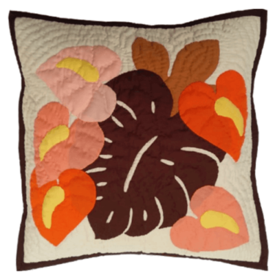 18" Hawaiian Quilt Pillow Slip - Anthurium Design