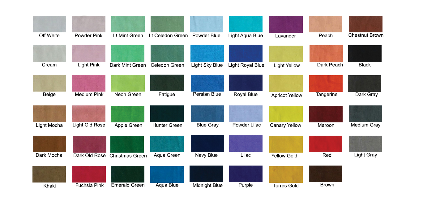 how to make a color swatch chart