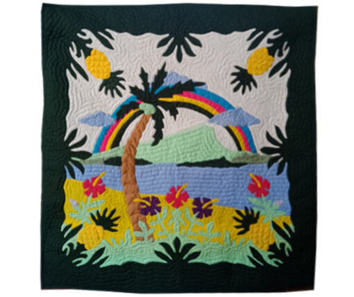 Rainbow Paradise Design Hawaiian Quilt Wall Hanging