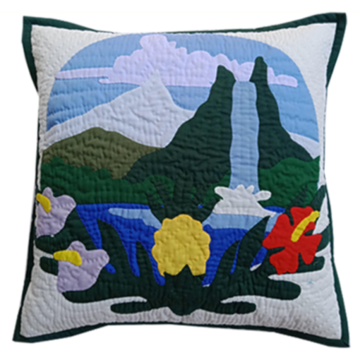 18" Hawaiian Quilted Pillow Slip - Paradise Falls Design