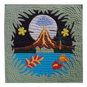 Volcano Design Hawaiian Quilt Wall Hanging