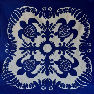 Honu Design Hawaiian Quilt Bedspread