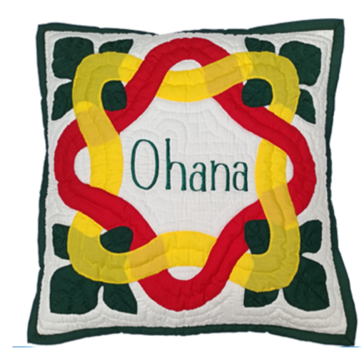 18" Hawaiian Quilted Pillow Slip - Ohana Design