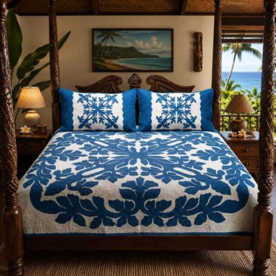 Hawaiian Quilt Bedspread Orchid