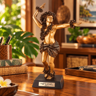 Makanani dancing pose hula statue