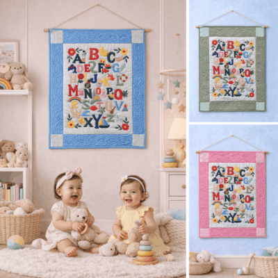 Hawaiian ABC quilted baby blanket