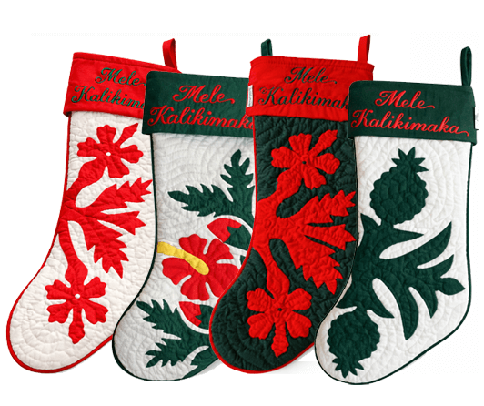 Quilted hawaiian stockings