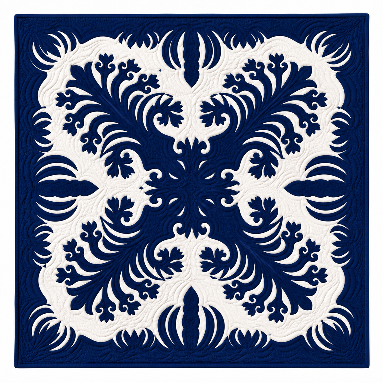42" blue wall hanging quilt Silversword