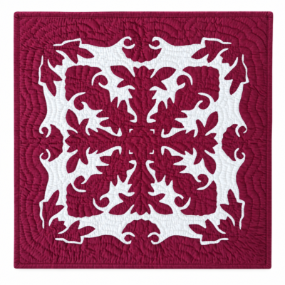 Quilted Wall Hanging Crown Flower